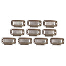 Synthetic Straight Texture Hair Extension Snap Clips Hair Decor Head Accessory 32mm Brown PACK OF 10PCS