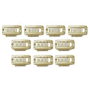 Synthetic Straight Texture Hair Extension Snap Clips Hair Decor Head Accessory 32mm Beige PACK OF 10PCS