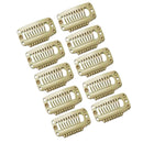 Synthetic Straight Texture Hair Extension Snap Clips Hair Decor Head Accessory 32mm Beige PACK OF 10PCS