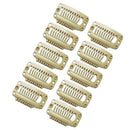 Synthetic Straight Texture Hair Extension Snap Clips Hair Decor Head Accessory 32mm Beige PACK OF 10PCS