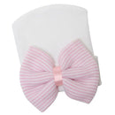 Newborn Baby Infant Toddler Beanie Hat Cap Headwear Head Decor Hair Accessory Pink & White