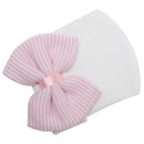 Newborn Baby Infant Toddler Beanie Hat Cap Headwear Head Decor Hair Accessory Pink & White