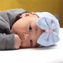 Newborn Baby Infant Toddler Beanie Hat Cap Headwear Head Decor Hair Accessory Blue Stripe