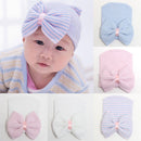 Newborn Baby Infant Toddler Beanie Hat Cap Headwear Head Decor Hair Accessory Blue Stripe