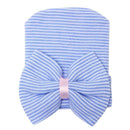 Newborn Baby Infant Toddler Beanie Hat Cap Headwear Head Decor Hair Accessory Blue Stripe