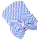 Newborn Baby Infant Toddler Beanie Hat Cap Headwear Head Decor Hair Accessory Blue Stripe
