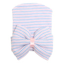 Newborn Baby Infant Toddler Beanie Hat Cap Headwear Head Decor Hair Accessory Purple & Blue Stripe
