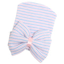 Newborn Baby Infant Toddler Beanie Hat Cap Headwear Head Decor Hair Accessory Purple & Blue Stripe