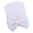 Newborn Baby Infant Toddler Beanie Hat Cap Headwear Head Decor Hair Accessory Purple & Blue Stripe