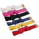 Women Girls Ladies PU Leather Fashionable Wide Stretch Bow Shaped Waist Belt Band White