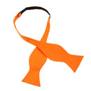 Men Polyester Smooth Adjustable Self Bow Tie Necktie Wedding Party Supplies Orange