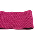 Women Comfortable Wear Elastic Faux Leather Buckle Waist Shaper Waist Wide Belt Stretch Waistband Rose Red