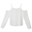 Women Girls Fashionable T-shirt Blouse Off Shoulder Loose Top Summer Party Casual Clothing Apparel Gift White XL
