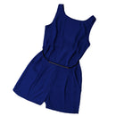 Women Girls Fashionable Beachwear Sleeveless V Neck Playsuit Bodycon Jumpsuit Trousers Summer Clothing Blue S