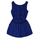 Women Girls Fashionable Beachwear Sleeveless V Neck Playsuit Bodycon Jumpsuit Trousers Summer Clothing Blue S