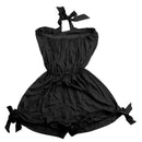 Women Girls Summer Fashionable Beachwear Strapless V Neck Playsuit Bodycon Party Jumpsuit Trousers Black Size XL