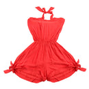 Women Girls Summer Fashionable Beachwear Strapless V Neck Playsuit Bodycon Party Jumpsuit Trousers Orange Size S