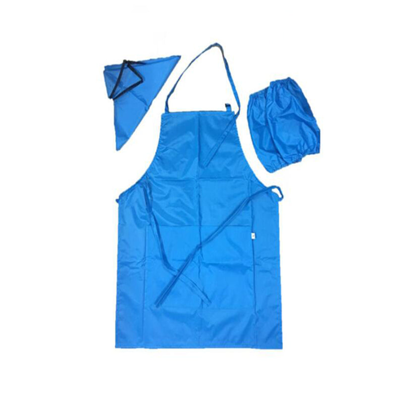 1 Set of 4PCS Kids Household Baking Painting Clothes Protective Apron Children Cooking Baking Painting Apron Lake Blue