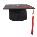 Men Women Mortar Board Graduation Tutor Trencher Master Doctor Hat Cap For Graduation Cremony College Fancy Dress Photography Costume Awards Honor Black + Red