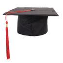 Men Women Mortar Board Graduation Tutor Trencher Master Doctor Hat Cap For Graduation Cremony College Fancy Dress Photography Costume Awards Honor Black + Red