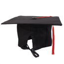 Men Women Mortar Board Graduation Tutor Trencher Master Doctor Hat Cap For Graduation Cremony College Fancy Dress Photography Costume Awards Honor Black + Red