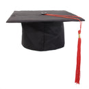 Men Women Mortar Board Graduation Tutor Trencher Master Doctor Hat Cap For Graduation Cremony College Fancy Dress Photography Costume Awards Honor Black + Red