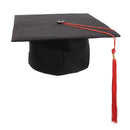 Men Women Mortar Board Graduation Tutor Trencher Master Doctor Hat Cap For Graduation Cremony College Fancy Dress Photography Costume Awards Honor Black + Red