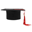 Men Women Mortar Board Graduation Tutor Trencher Master Doctor Hat Cap For Graduation Cremony College Fancy Dress Photography Costume Awards Honor Black + Red