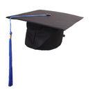 Men Women Mortar Board Graduation Tutor Trencher Master Doctor Hat Cap For Graduation Ceremony College Fancy Dress Photography Costume Awards Honor Black + Blue