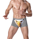 Men Soft Breathable Comfortable Stretchable 3D Printed Boxer Briefs Underwear Grey L