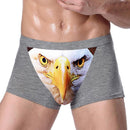 Men Soft Breathable Comfortable Stretchable 3D Printed Boxer Briefs Underwear Grey L