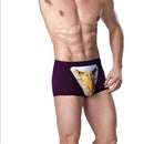 Men Soft Breathable Comfortable Stretchable 3D Printed Boxer Briefs Underwear Wine Red L