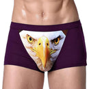 Men Soft Breathable Comfortable Stretchable 3D Printed Boxer Briefs Underwear Wine Red L