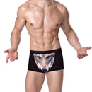 Men Soft Breathable Comfortable Stretchable 3D Printed Boxer Briefs Underwear Black L