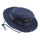 Men Women Fashionable Outdoor Hiking Camping Hunting Hat Cap Wide Brim Fishing Hat Sun Hat Cap Dark Blue