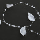 5M Pearls Leaf Beads Chain Garland Wedding Decor DIY Crafts Lace Trims White