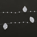 5M Pearls Leaf Beads Chain Garland Wedding Decor DIY Crafts Lace Trims White