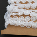 5M Flower Pearl Beads Cotton Line Chain For DIY Craft Wedding Decor White