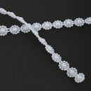 5M Flower Pearl Beads Cotton Line Chain For DIY Craft Wedding Decor White