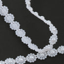 5M Flower Pearl Beads Cotton Line Chain For DIY Craft Wedding Decor White
