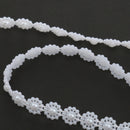 5M Flower Pearl Beads Cotton Line Chain For DIY Craft Wedding Decor White