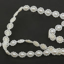 5M Flower Pearl Beads Cotton Line Chain For DIY Craft Wedding Decor Beige