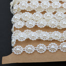 5M Flower Pearl Beads Cotton Line Chain For DIY Craft Wedding Decor Beige