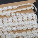 5M Flower Pearl Beads Cotton Line Chain For DIY Craft Wedding Decor Beige