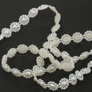 5M Flower Pearl Beads Cotton Line Chain For DIY Craft Wedding Decor Beige