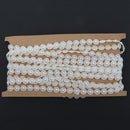 5M Flower Pearl Beads Cotton Line Chain For DIY Craft Wedding Decor Beige