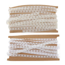 5M Pearl Bead Cotton Line Chain For DIY Craft Wedding Decor 10mm Wide White