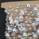 5M Fishing Line Silver Plated Pearl Bead Chain Trim DIY Decoration