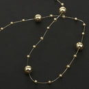 5M Fishing Line Gold Plated Pearl Mixed Size Bead Chain Trim DIY Decoration