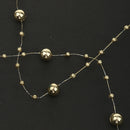 5M Fishing Line Gold Plated Pearl Mixed Size Bead Chain Trim DIY Decoration